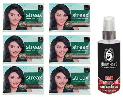 

MISTER BEARD ARGAN GROWTH HAIR OIL WITH STREAX SACHET N.BLACK PACK X 6(Set of 7)
