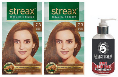 

MISTER BEARD ANTI HAIR FALL CONDITIONER WITH STREAX REGULAR GOLDEN BLONDE (7.3) X 2(Set of 3)