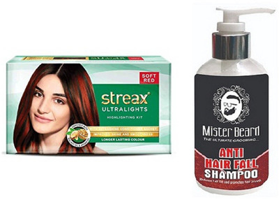 

MISTER BEARD ANTI HAIR FALL SHAMPOO WITH STREAX ULTRALIGHT SOFT RED(Set of 2)