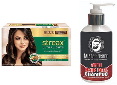 

MISTER BEARD ANTI HAIR FALL SHAMPOO WITH ULTRALIGHT CAPPUCCINO BROWN(Set of 2)