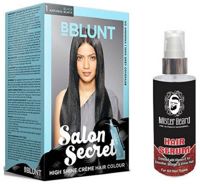 

MISTER BEARD HAIR SERUM WITH BBLUNT NATURAL BLACK (1) HAIR COLOUR(Set of 2)