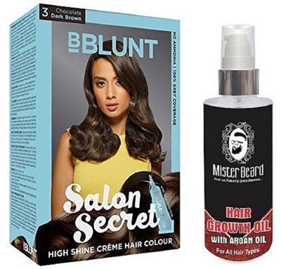 

MISTER BEARD ARGAN GROWTH HAIR OIL WITH BBLUNT DARK BROWN (3) HAIR COLOUR(Set of 2)