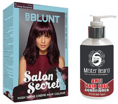 

MISTER BEARD ANTI HAIR FALL CONDITIONER WITH BBLUNT BURGUNDY (4.20) HAIR COLOUR(Set of 2)