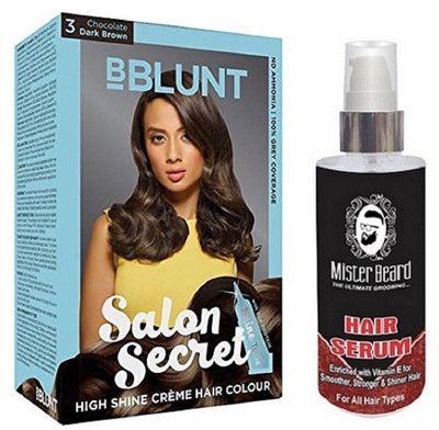 

MISTER BEARD HAIR SERUM WITH BBLUNT DARK BROWN (3) HAIR COLOUR(Set of 2)