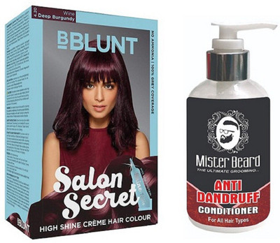 

MISTER BEARD ANTI DANDRUFF CONDITIONER WITH BBLUNT BURGUNDY (4.20) HAIR COLOUR(Set of 2)
