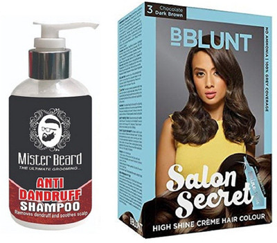 

MISTER BEARD ANTI DANDRUFF SHAMPOO WITH BBLUNT DARK BROWN (3) HAIR COLOUR(Set of 2)