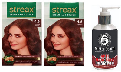 

MISTER BEARD ANTI HAIR FALL SHAMPOO WITH REGULAR REDDISH BROWN (4.6) X 2(Set of 3)