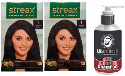 

MISTER BEARD ANTI HAIR FALL SHAMPOO WITH STREAX REGULAR NATURAL BLACK (1) X 2(Set of 3)