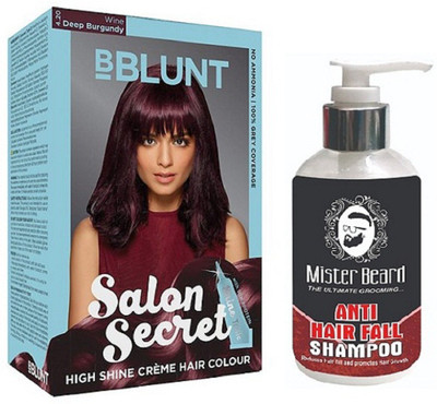 

MISTER BEARD ANTI HAIR FALL SHAMPOO WITH BBLUNT BURGUNDY (4.20) HAIR COLOUR(Set of 2)