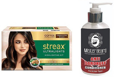 

MISTER BEARD ANTI DANDRUFF CONDITIONER WITH STREAX ULTRALIGHT CAPPUCCINO BROWN(Set of 2)