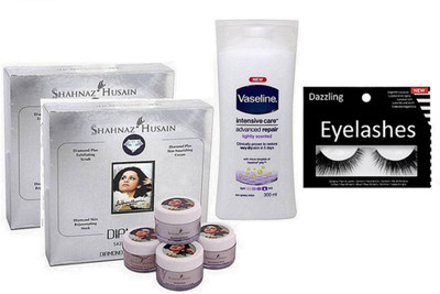 

Dazzling Eyelashes,with Diamond Facial Kit (Pack Of 2 )& Intensive Care Body Lotion(Set of 4)