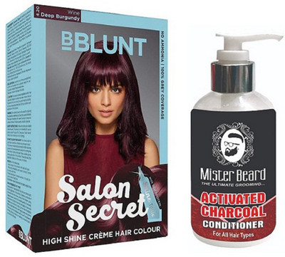 

MISTER BEARD CHARCOAL CONDITIONER WITH BBLUNT BURGUNDY (4.20) HAIR COLOUR(Set of 2)