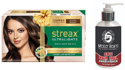 

MISTER BEARD ANTI HAIR FALL CONDITIONER WITH STREAX ULTRALIGHT MOCHA BROWN(Set of 2)