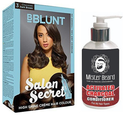 

MISTER BEARD CHARCOAL CONDITIONER WITH BBLUNT DARK BROWN (3) HAIR COLOUR(Set of 2)