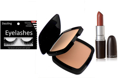 

Dazzling Eyelashes & 2 Way Compact & Matte Finish long wear lipstick(Set of 3)