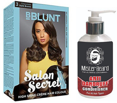 

MISTER BEARD ANTI DANDRUFF CONDITIONER WITH BBLUNT DARK BROWN (3) HAIR COLOUR(Set of 2)