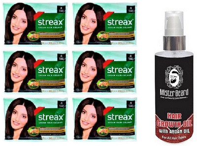 

MISTER BEARD ARGAN GROWTH HAIR OIL WITH STREAX SACHET N.BROWN PACK X 6(Set of 7)