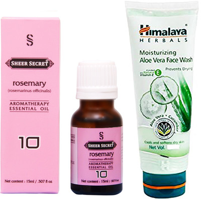 

SHEER SECRET ROSEMARY ESSENTIAL OIL 15 ML and HIMALAYA ALOEVERA FACE WASH 100 ML(Set of 2)