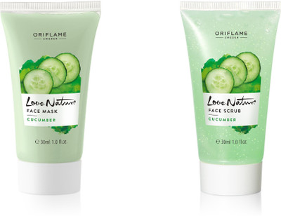 

Oriflame Sweden Love Nature Cucumber Face Mask And Scrub Pack 2(Set of 2)