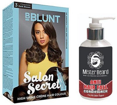 

MISTER BEARD ANTI HAIR FALL CONDITIONER WITH BBLUNT DARK BROWN (3) HAIR COLOUR(Set of 2)