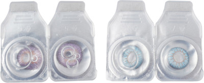 

Optify 2 Pair Zero Power Monthly Color Contact Lens (Voilet-Sky Blue ) Monthly Contact Lens(1, Voilet_Sky Blue, Pack of 2)