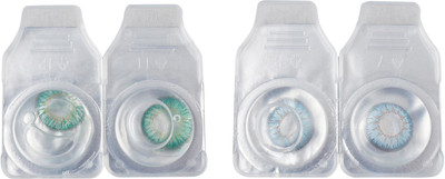 

Optify 2 Pair Zero Power Monthly Color Contact Lens (Green-Sky Blue) Monthly Contact Lens(1, Green_Sky Blue, Pack of 2)