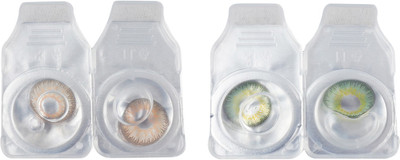 

Optify 2 Pair Zero Power Monthly Color Contact Lens (Hazel-Green) Monthly Contact Lens(1, Hazel_Green, Pack of 2)
