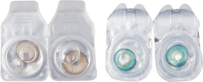 

Optify 2 Pair Zero Power Monthly Color Contact Lens (Brown-Tarquise) Monthly Contact Lens(1, Brown_Tarquise, Pack of 2)