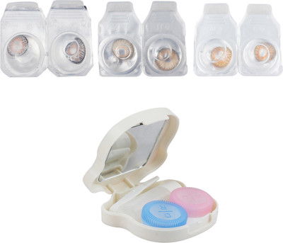 

Optify 3 Pair Zero Power Monthly Color Contact Lens with Kit (Grey-Hazel-Honey) Monthly Contact Lens(1, Grey_Hazel_Honey, Pack of 3)