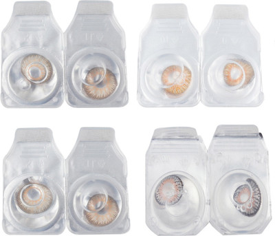 

Optify 4 Pair Zero Power Monthly Color Contact Lens (Pure Hazel-Honey-Hazel-Grey) Monthly Contact Lens(1, Pure Hazel_Honey_Hazel_Grey, Pack of 4)
