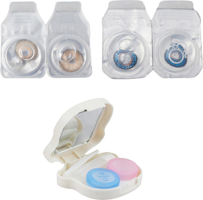 

Optify 2 Pair Zero Power Monthly Color Contact Lens with Kit (Hazel-Blue) Monthly Contact Lens(1, Hazel_Blue, Pack of 2)