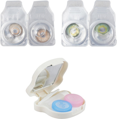 

Optify 2 Pair Zero Power Monthly Color Contact Lens with Kit (Hazel-Green) Monthly Contact Lens(1, Hazel_Green, Pack of 2)