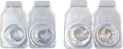 

Optify 2 Pair Zero Power Monthly Color Contact Lens (Blue-Honey ) Monthly Contact Lens(1, Blue_Honey, Pack of 2)