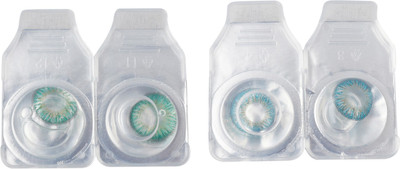 

Optify 2 Pair Zero Power Monthly Color Contact Lens (Green-Blue) Monthly Contact Lens(1, Green_Blue, Pack of 2)