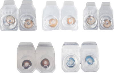 

Optify 5 Pair Zero Power Monthly Color Contact Lens (Hazel-Honey-Gold-Brown-Blue) Monthly Contact Lens(1, Hazel_Honey_Gold_Brown_Blue, Pack of 5)