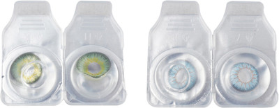 

Optify 2 Pair Zero Power Monthly Color Contact Lens (Dark Green-Sky Blue ) Monthly Contact Lens(1, Dark Green_Sky Blue, Pack of 2)