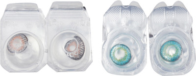 

Optify 2 Pair Zero Power Monthly Color Contact Lens (Grey-Tarquise) Monthly Contact Lens(1, Grey_Tarquise, Pack of 2)