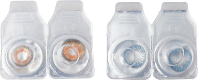 

Optify 2 Pair Zero Power Monthly Color Contact Lens (Honey-Blue ) Monthly Contact Lens(1, Honey_Blue, Pack of 2)