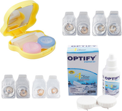 

Optify 4 Pair Zero Power Monthly Color Contact Lens (Pure Hazel-Honey-Hazel-Honey) Monthly Contact Lens(1, Pure Hazel_Honey_Hazel_Honey, Pack of 4)