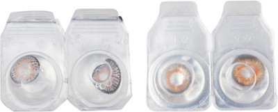 

Optify 2 Pair Zero Power Monthly Color Contact Lens (Grey-Honey) Monthly Contact Lens(1, Grey_Honey, Pack of 2)