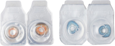 

Optify 2 Pair Zero Power Monthly Color Contact Lens (Honey-Sky Blue) Monthly Contact Lens(1, Honey_Sky Blue, Pack of 2)