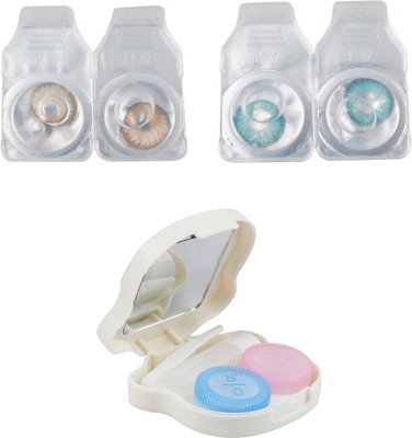 

Optify 2 Pair Zero Power Monthly Color Contact Lens with Kit (Hazel-Aqua) Monthly Contact Lens(1, Hazel_Aqua, Pack of 2)
