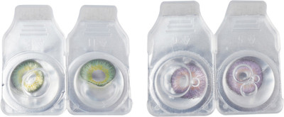 

Optify 2 Pair Zero Power Monthly Color Contact Lens (Dark Green-Voilet ) Monthly Contact Lens(1, Dark Green_Voilet, Pack of 2)