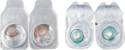 

Optify 2 Pair Zero Power Monthly Color Contact Lens (Hazel-Tarquise) Monthly Contact Lens(1, Hazel_Tarquise, Pack of 2)