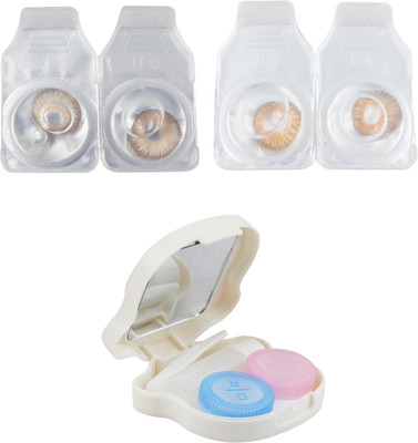 

Optify 2 Pair Zero Power Monthly Color Contact Lens with Kit (Hazel-Honey) Monthly Contact Lens(1, Hazel_Honey, Pack of 2)
