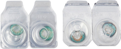 

Optify 2 Pair Zero Power Monthly Color Contact Lens (Green-Tarquise) Monthly Contact Lens(1, Green_Tarquise, Pack of 2)