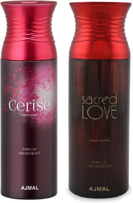 

Ajmal Cerise Femme & Sacred Deodorant Spray - For Men & Women(400 ml, Pack of 2)