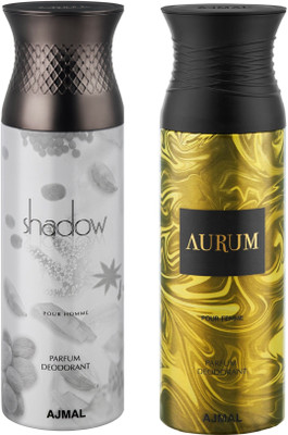 

Ajmal Shadow Homme & Aurum Deodorant Spray - For Men & Women(200 ml, Pack of 2)