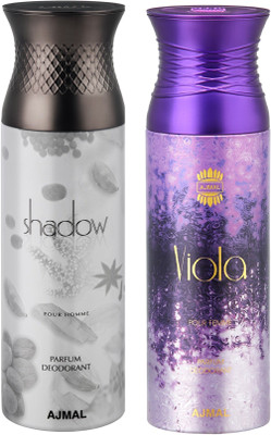 

Ajmal Shadow Homme & Viola Deodorant Spray - For Men & Women(200 ml, Pack of 2)