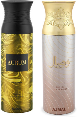 

Ajmal Aurum Femme & Wisal Deodorant Spray - For Women(200 ml, Pack of 2)